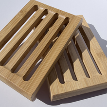 Load image into Gallery viewer, Bamboo Soap Dish – Deep Groove Drainage Design