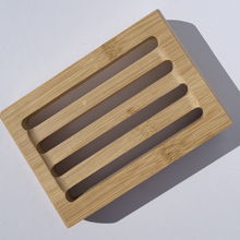 Load image into Gallery viewer, Bamboo Soap Dish – Deep Groove Drainage Design
